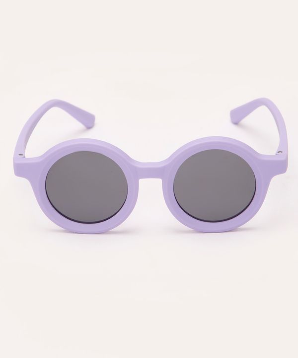óculos de sol infantil redondo com proteção uv lilás Único