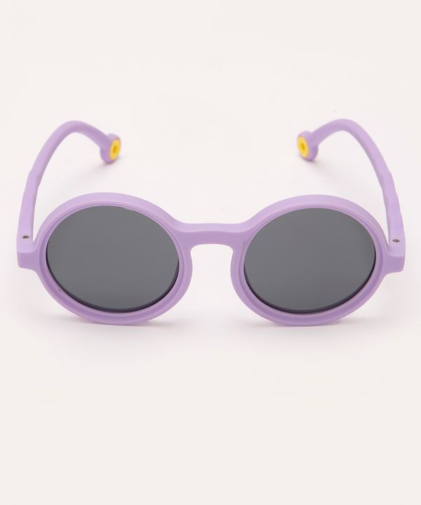 óculos de sol infantil redondo com proteção uv lilás Único