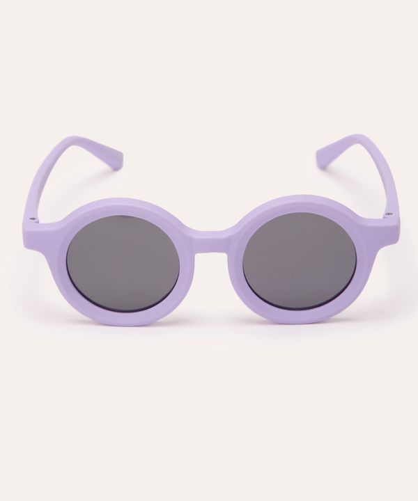 óculos de sol infantil redondo com proteção uv lilás Único