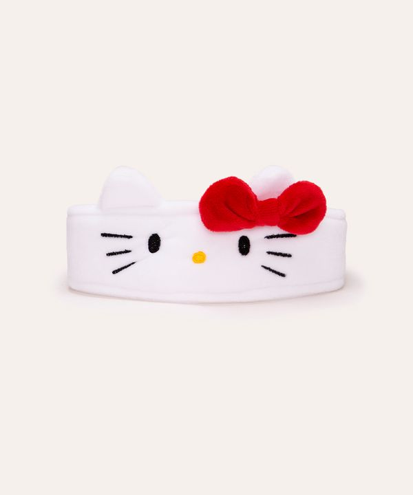 faixa de cabelo hello kitty com laço branco Único