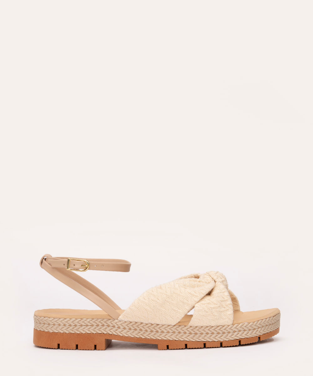 sandália flatform com corda oneself off White