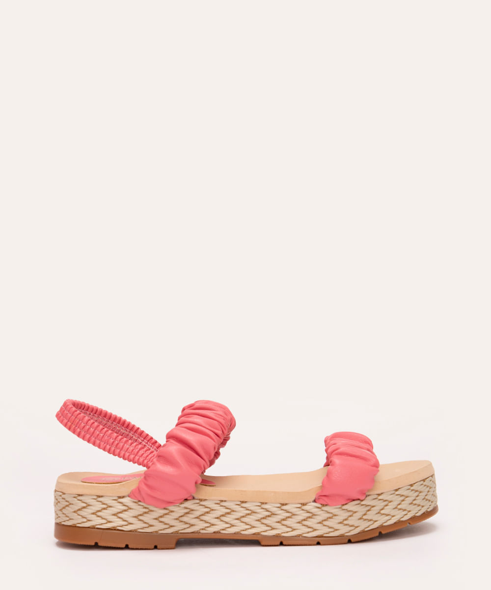 sandália infantil flatform com elástico rosa