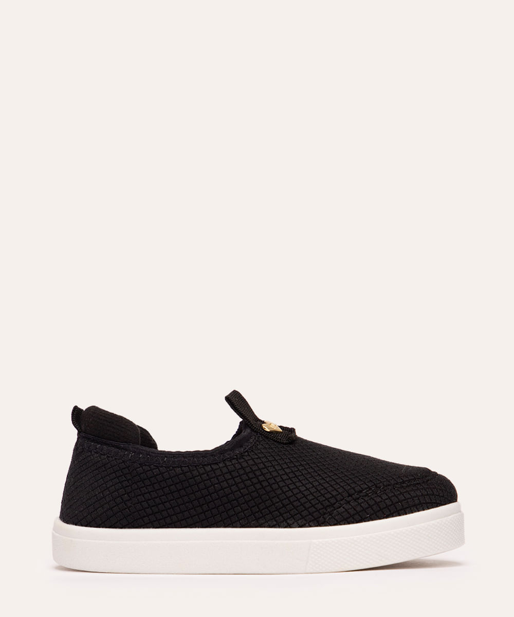 tênis slip on infantil soft pop molekinha preto