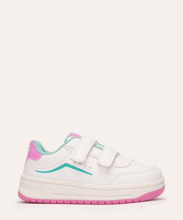 tênis infantil cano baixo velcro branco 26