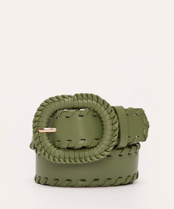 cinto com tiras e fivela verde militar 95CM