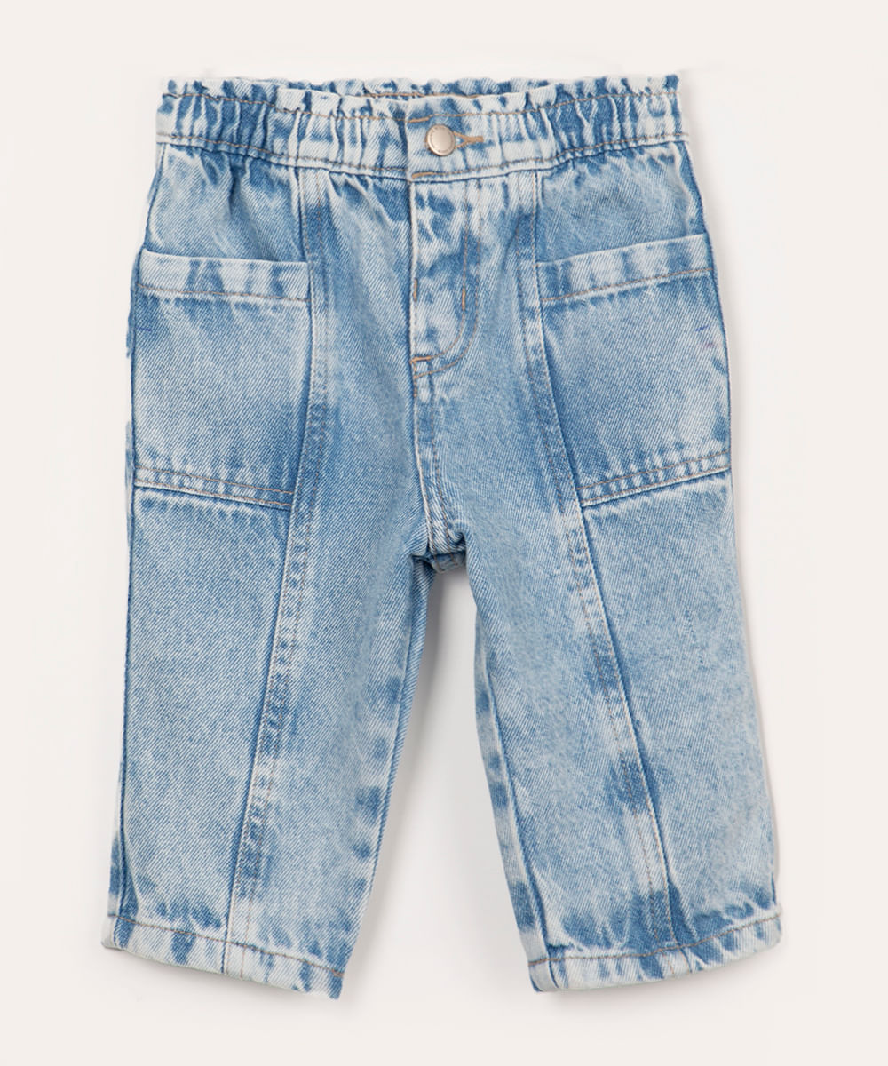 calça jeans infantil clochard azul claro