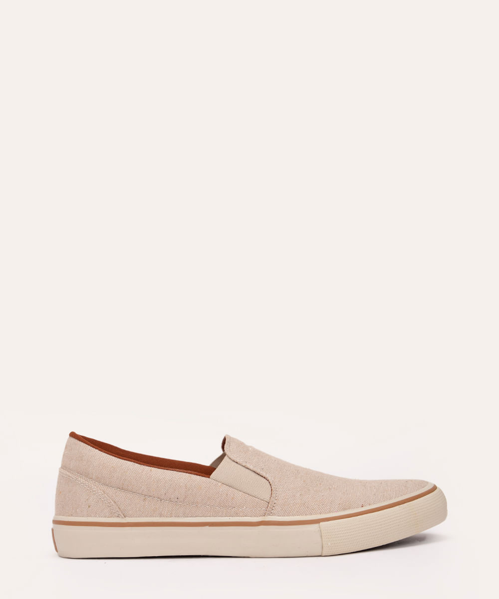 tênis slip on de sarja oneself bege