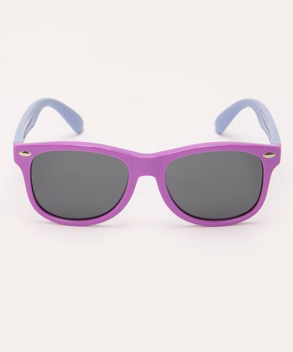 óculos de sol infantil quadrado com proteção uv roxo Único
