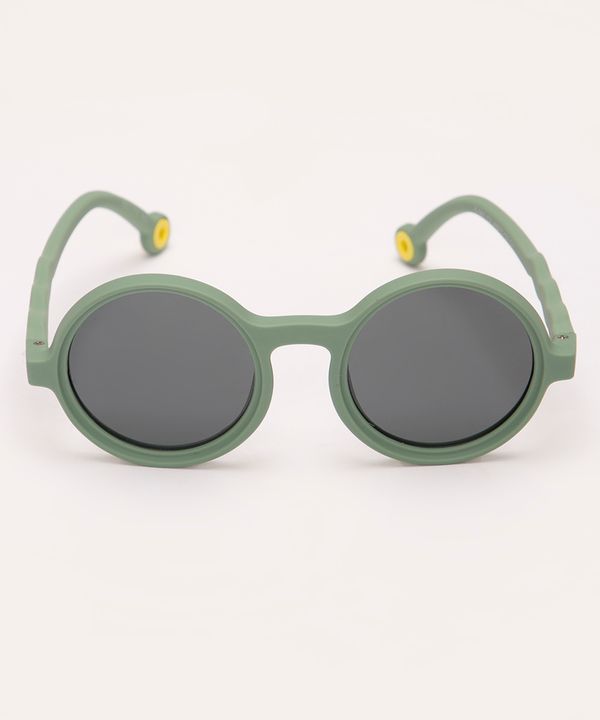 óculos de sol infantil redondo com proteção uv verde Único