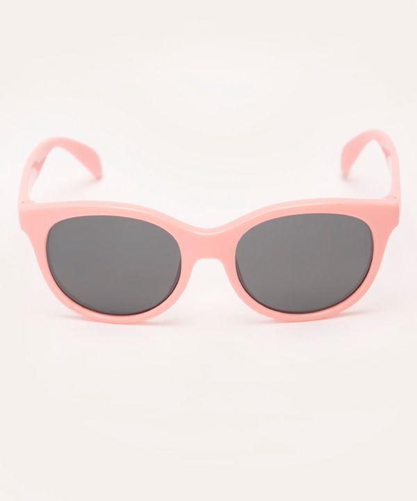 óculos de sol infantil oval com proteção uv rosa claro Único