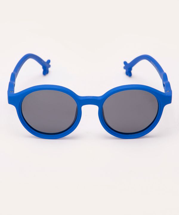 óculos de sol infantil redondo com proteção uv azul Único