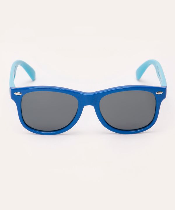 óculos de sol infantil quadrado com proteção uv azul Único