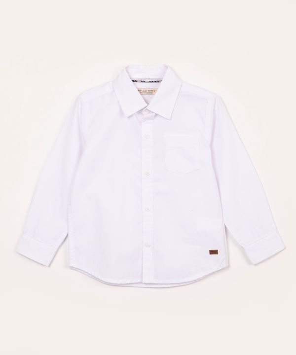 camisa de algodão infantil manga longa branco 1