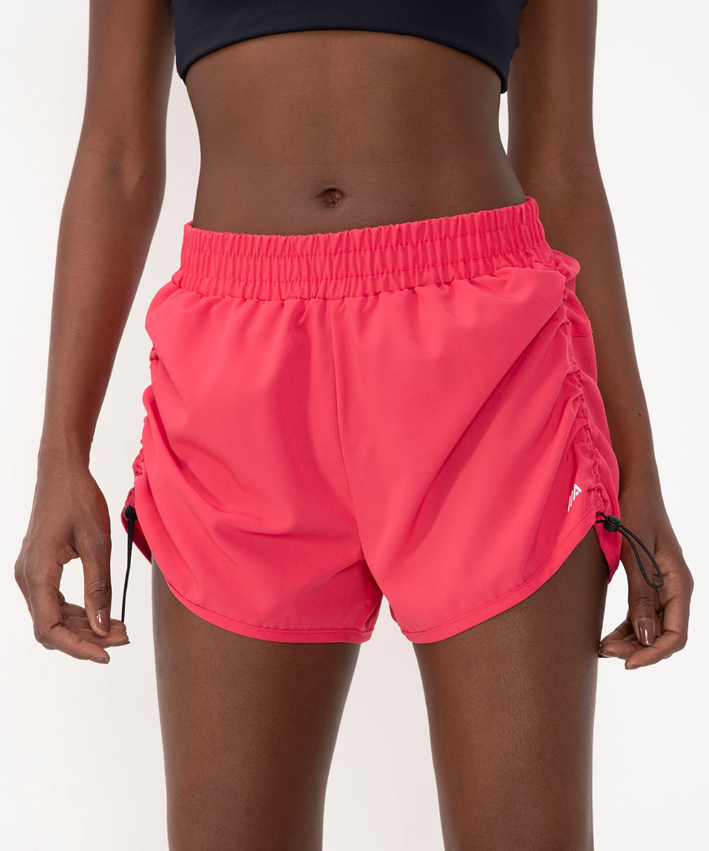 short trail com regulagem esportivo ace rosa