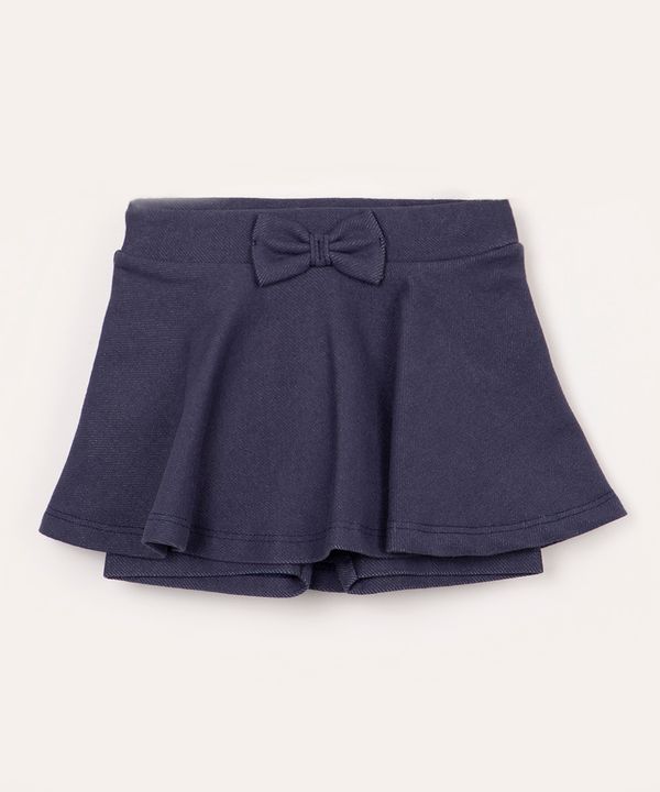 short saia infantil com laço azul 9-12