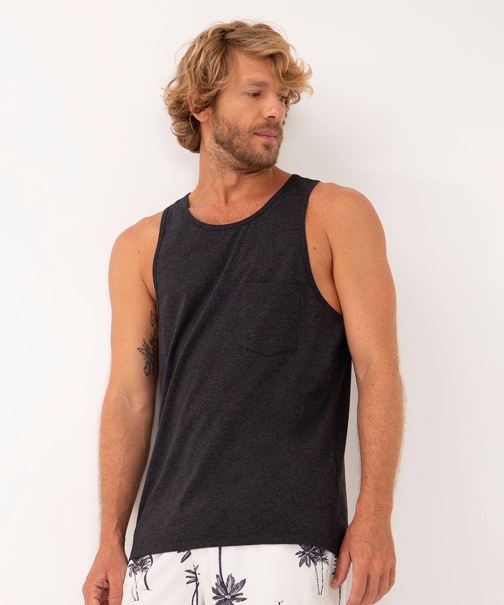 regata mesclada com bolso chumbo