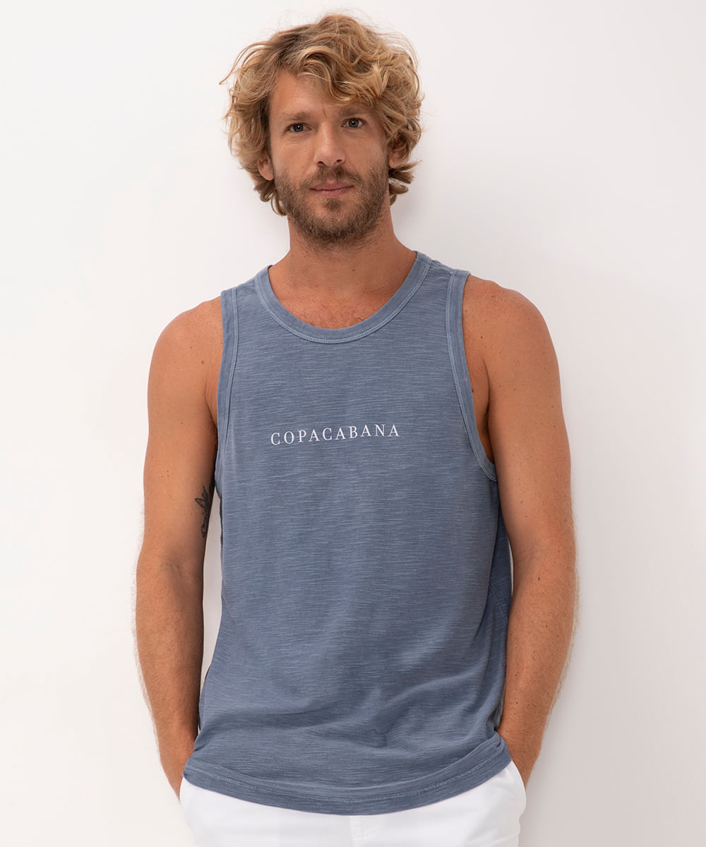 regata flamê de algodão copacabana azul