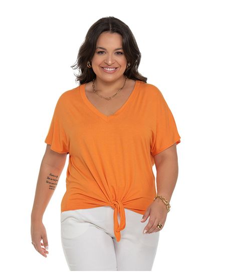 Mini Blusa Estilo Cropped de Vicose c/ Elastano - Detalhe Nó em Promoção na  Americanas