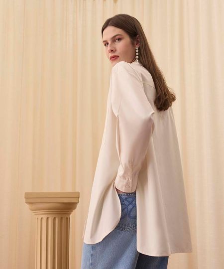 camisa oversized manga longa mindset gabriella garcia off white PP