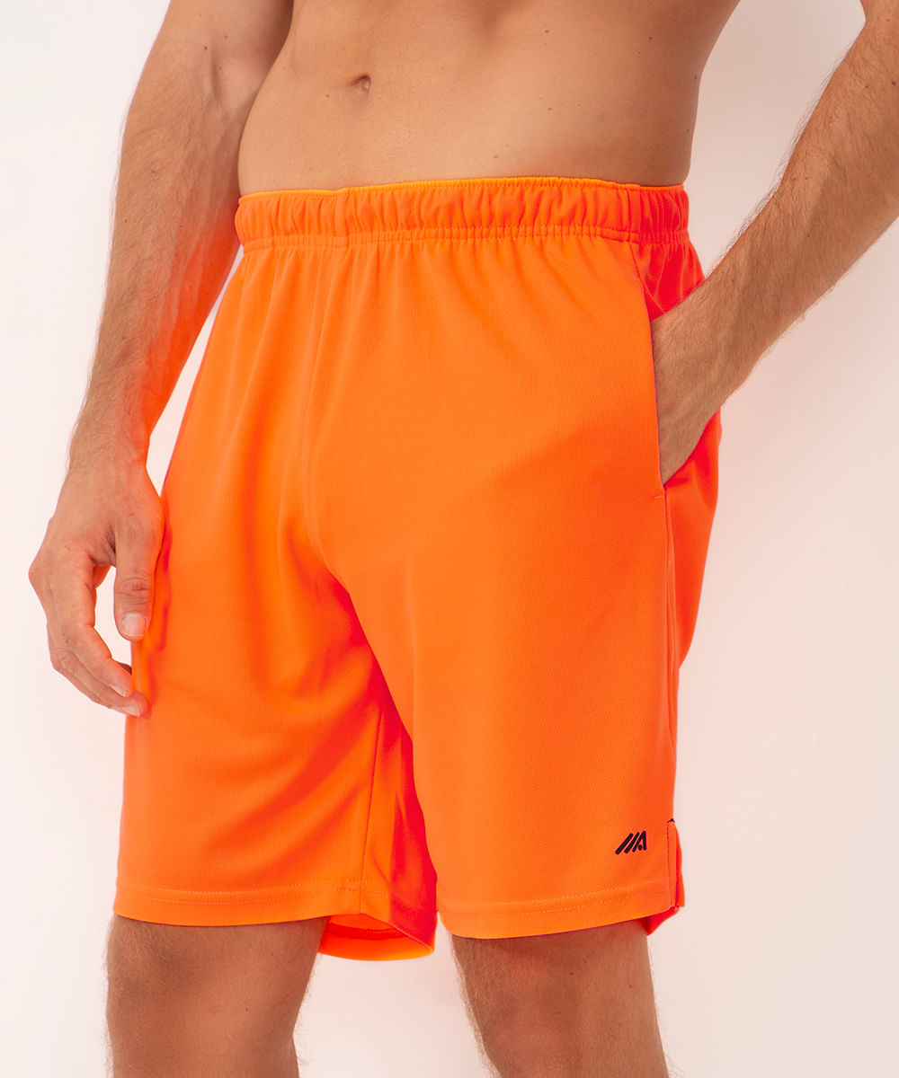 bermuda futebol esportiva ace laranja neon