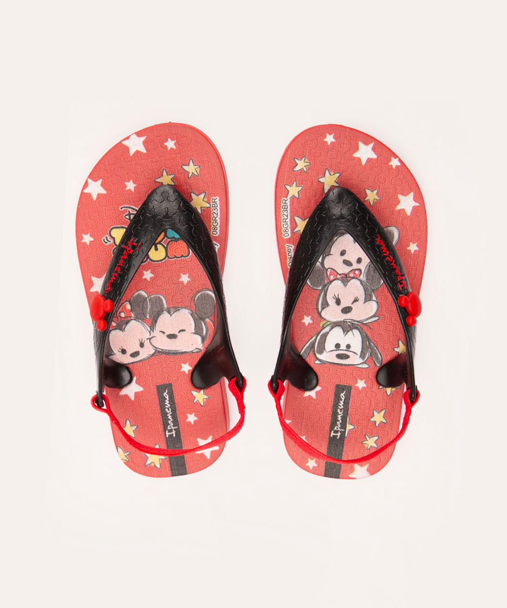 chinelo ipanema infantil disney baby vermelho