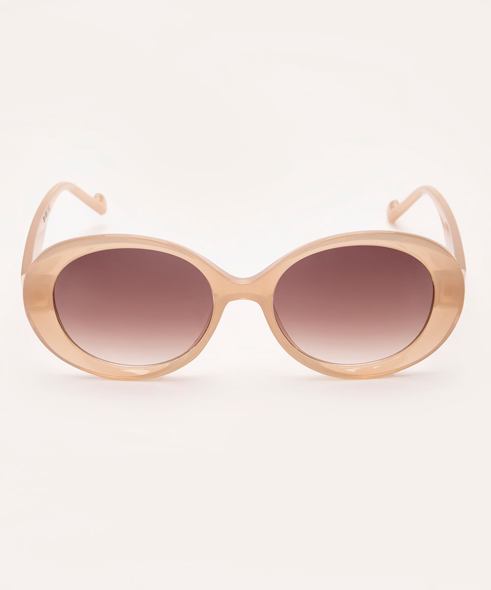 óculos de sol oval nude