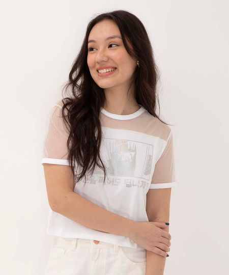 blusa cropped juvenil mangá metálico off white 10