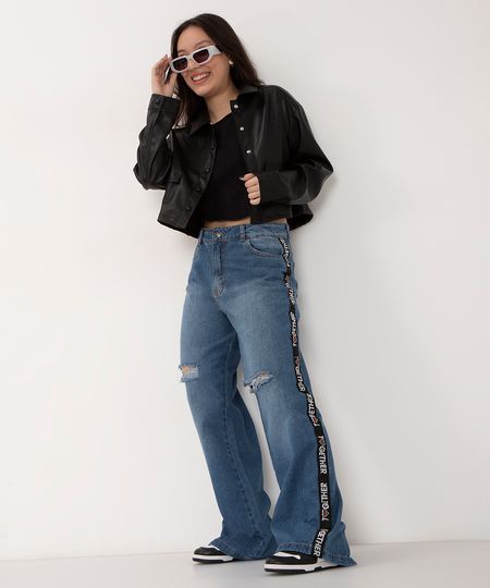calça juvenil jeans now united  azul médio 6