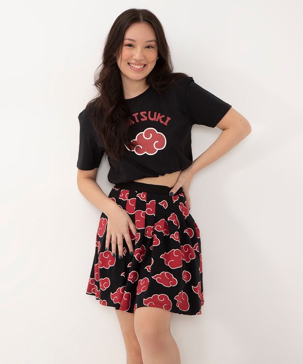 conjunto de algodão juvenil naruto manga curta preto 16