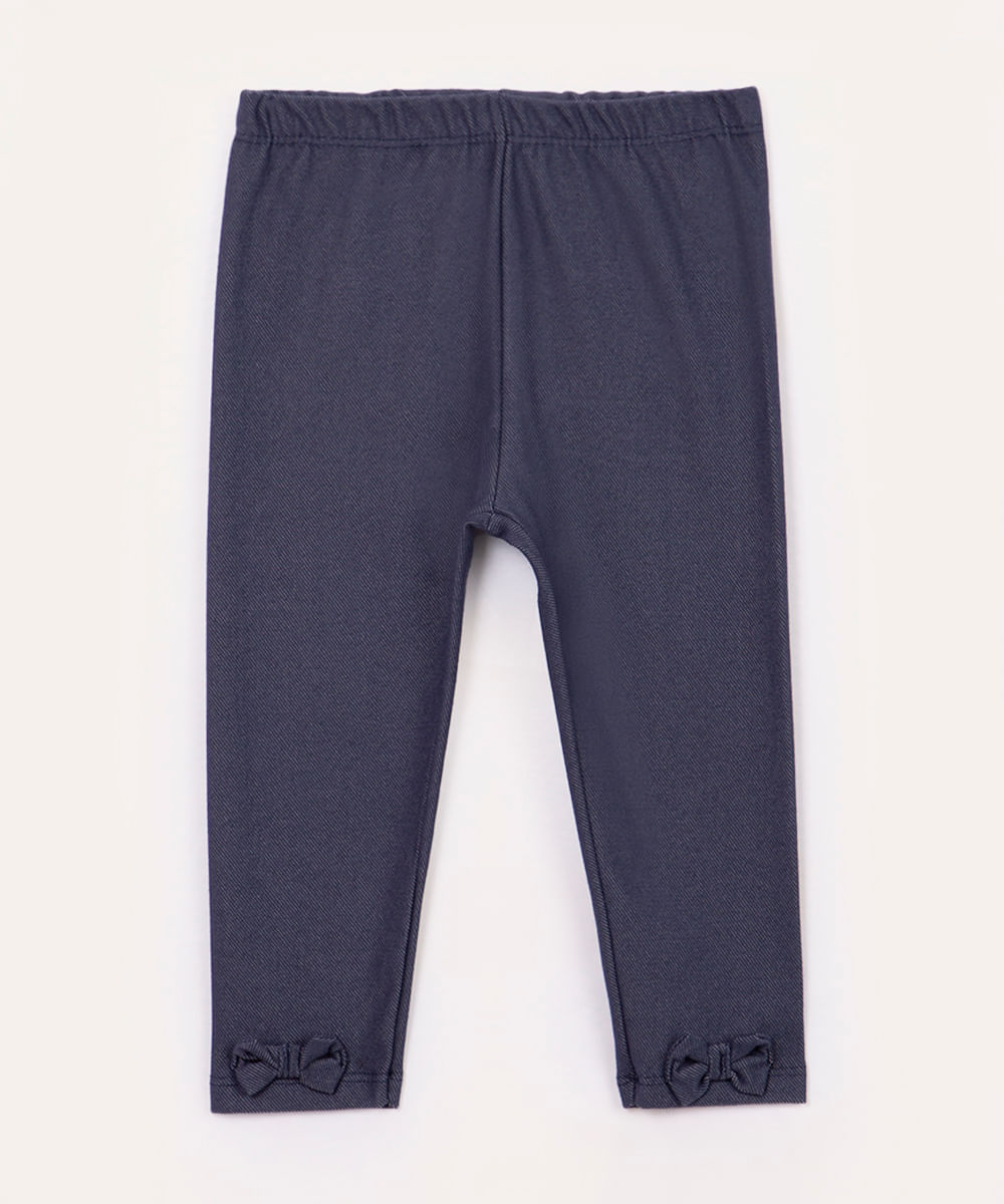 calça infantil legging de algodão básica azul