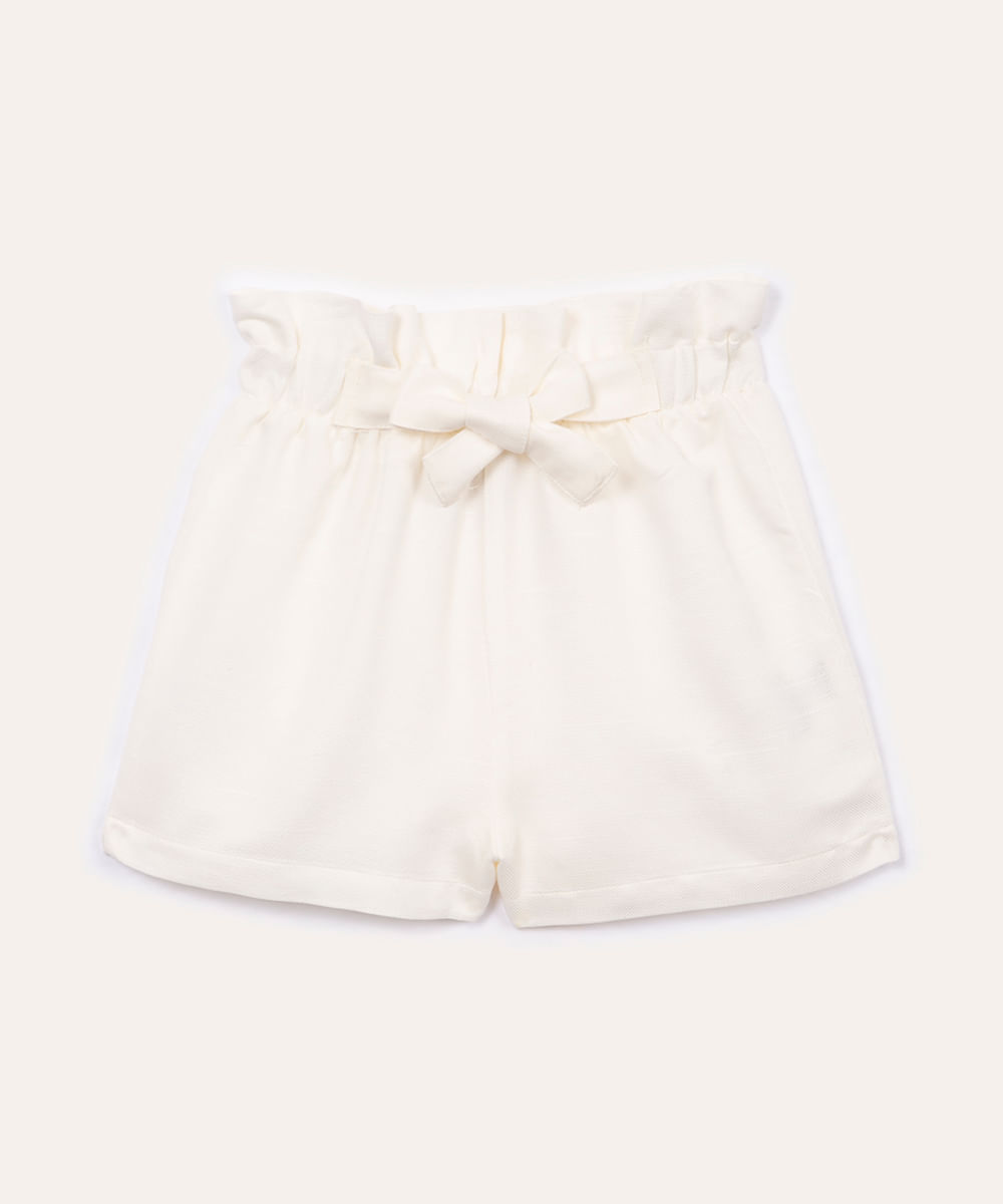 short infantil clochard texturizado off white