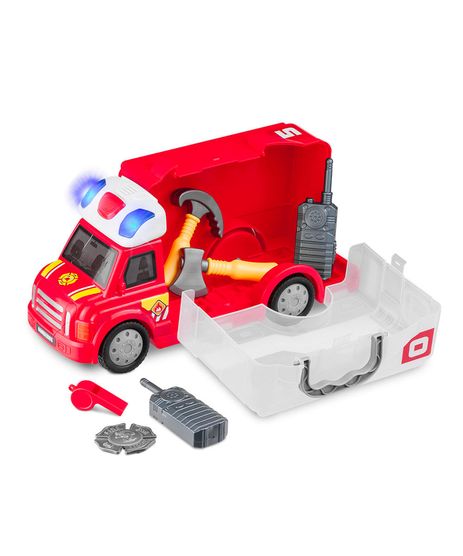 Caminhão Brinquedo Truck Vermelho C/ Sons E Luzes Magic Toys - Ri Happy