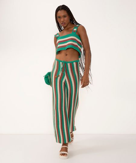 Calça Jogger De Crochê Ateliê Mão De Mãe Verde