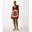 Vestido Curto De Tricô Ateliê Mão De Mãe Marrom Escuro