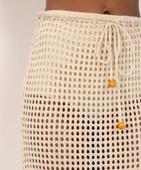 Saia Midi De Tricô Ateliê Mão De Mãe Cru | C&A