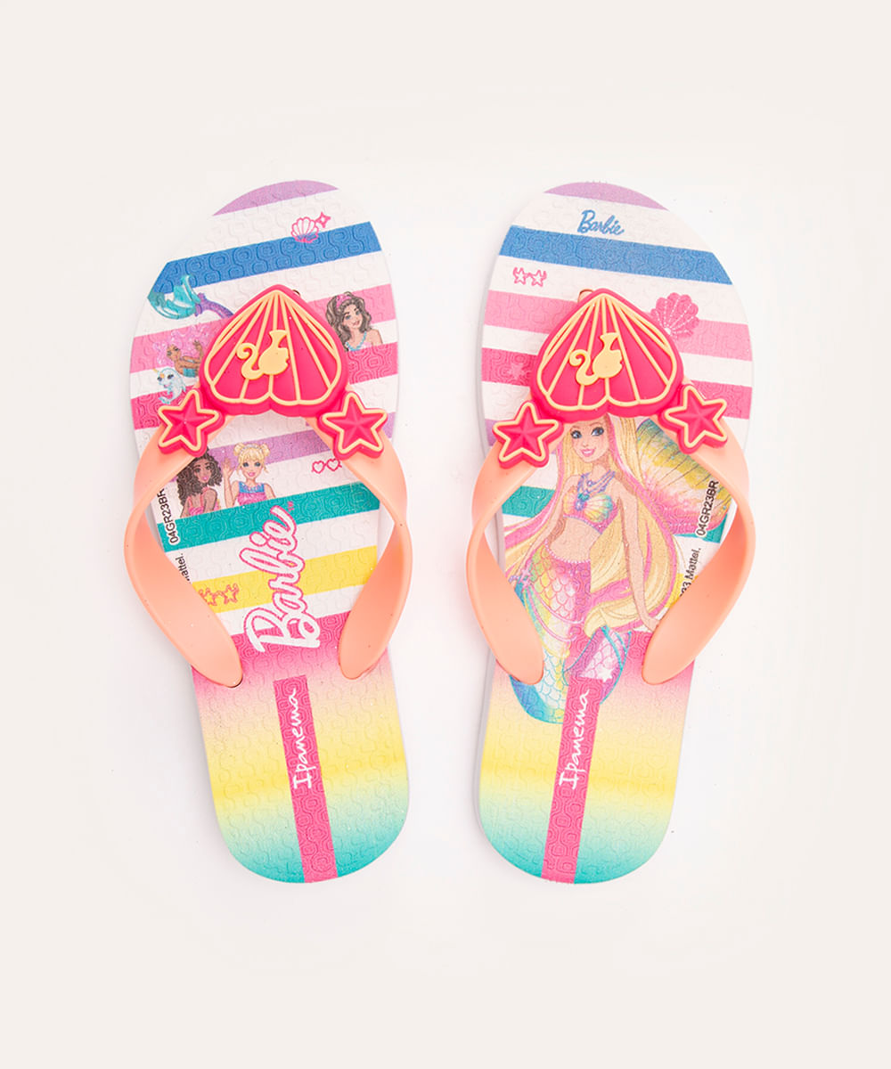 chinelo infantil barbie atyle ipanema rosa