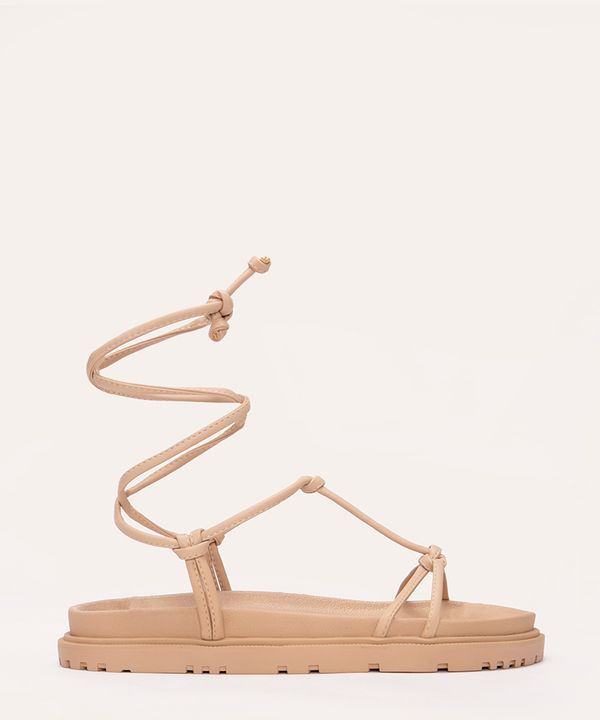 rasteirinha flatform com nó oneself bege 34