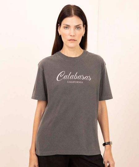 camiseta de algodão calabasas manga curta mindset cinza PP