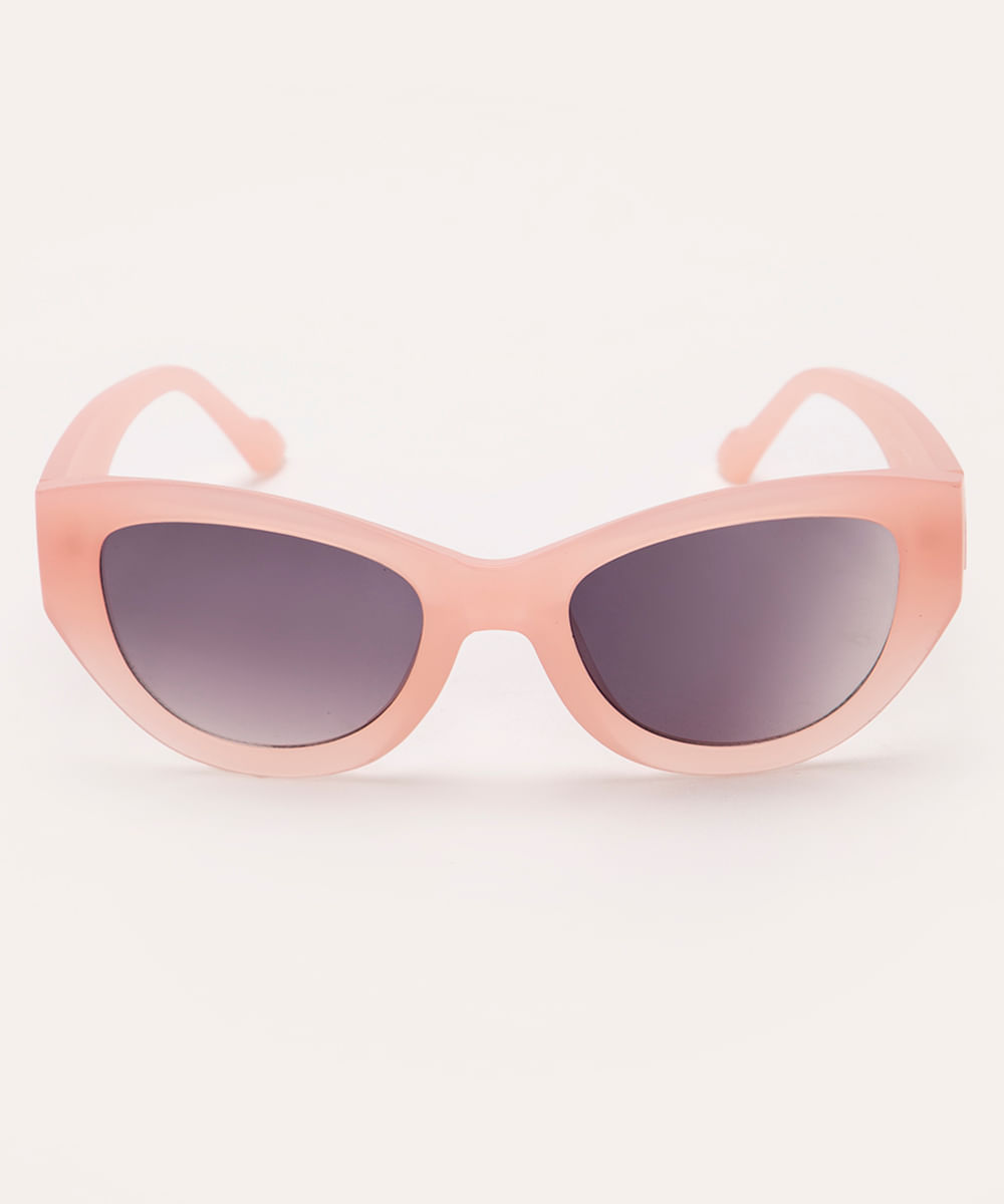óculos de sol oval rosa claro