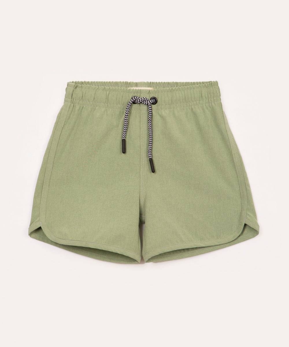 short infantil cós elástico com bolso verde