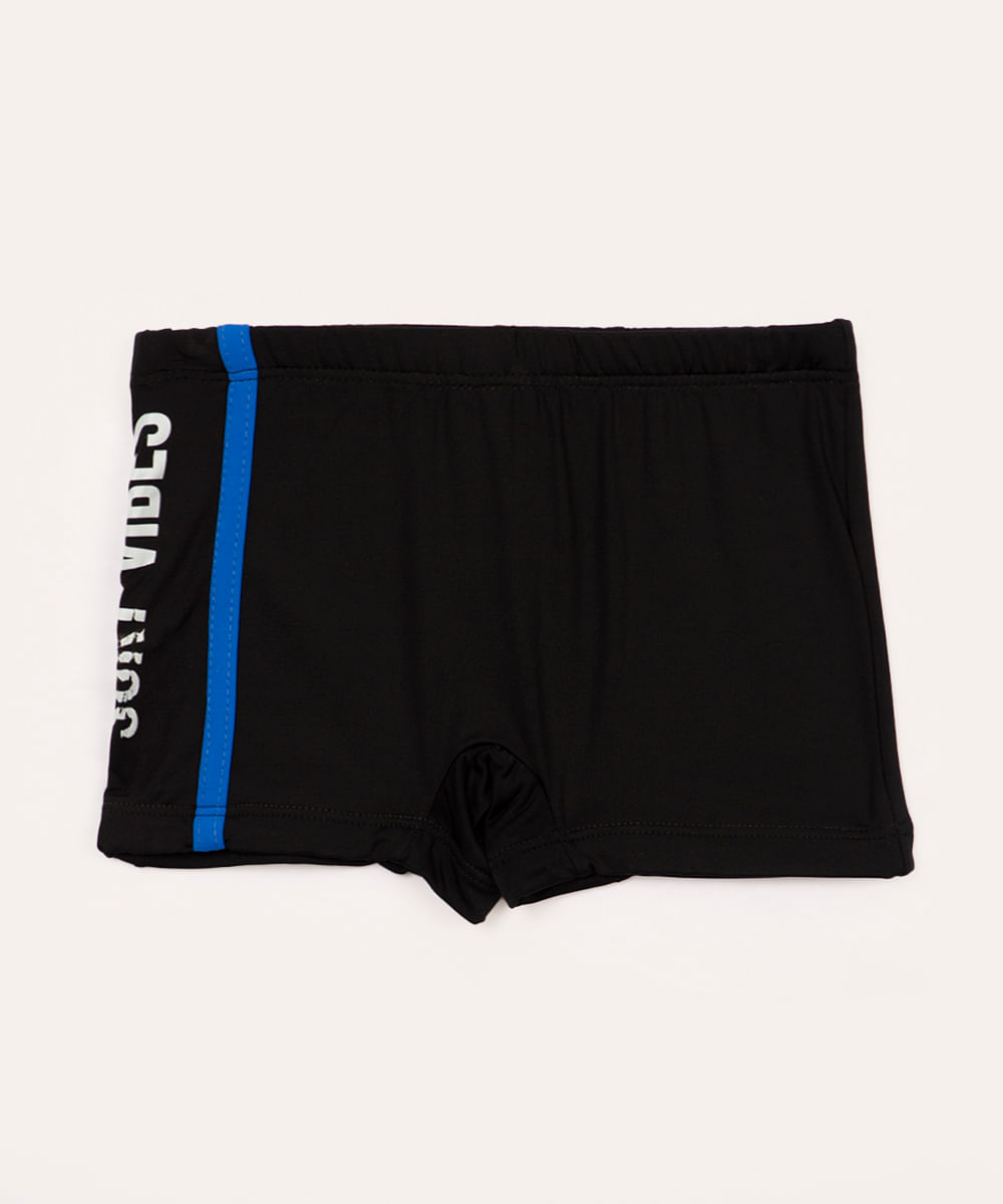 sunga boxer infantil surf vibes proteção uv preta