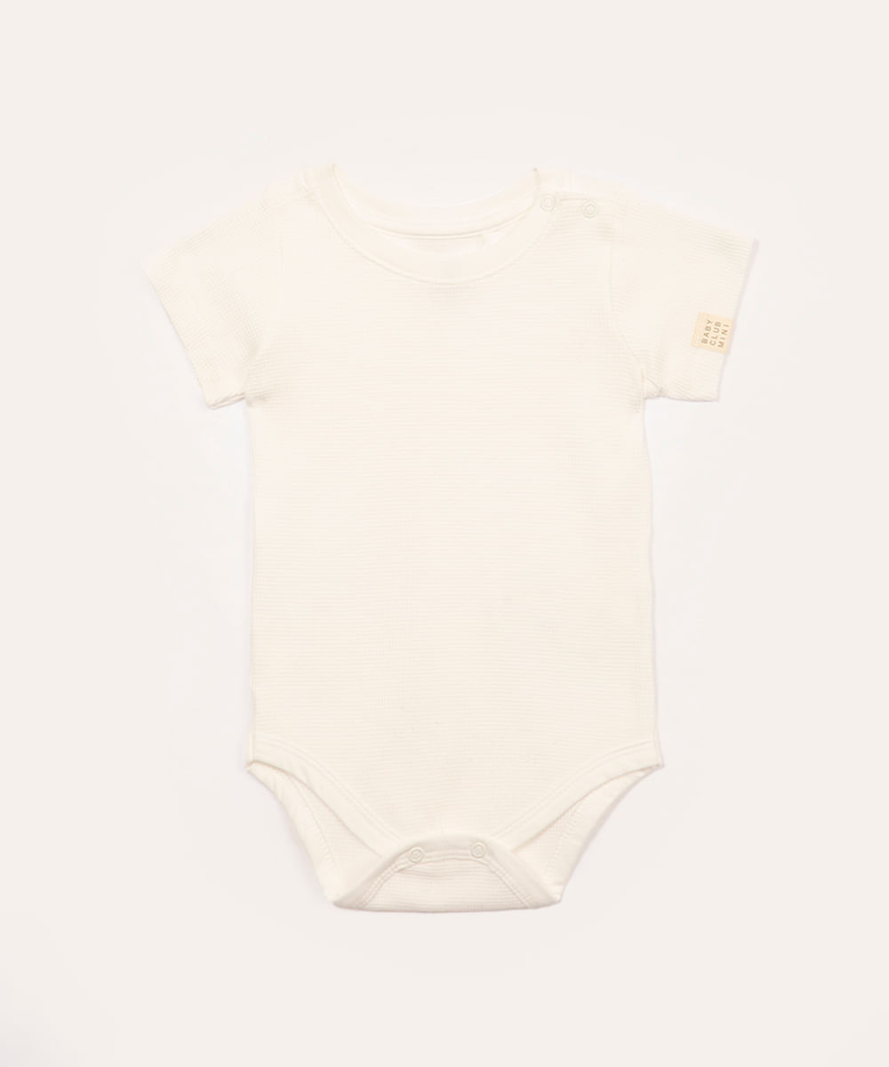 body de algodão infantil manga curta off white