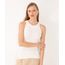 Regata De Tricô Halter Neck Off White