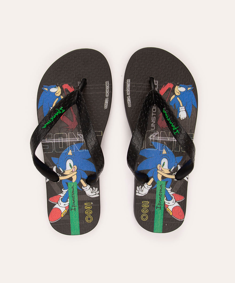 chinelo infantil sonic race ipanema preto