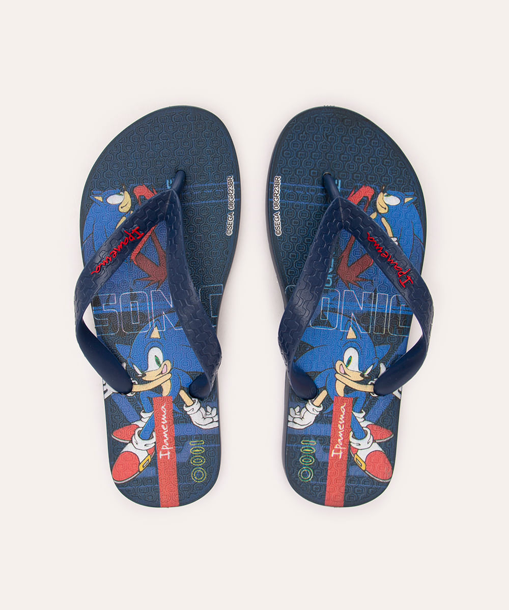 chinelo infantil sonic race ipanema azul