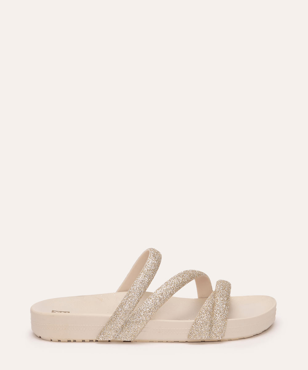 papete feminina zaxy com glitter off white