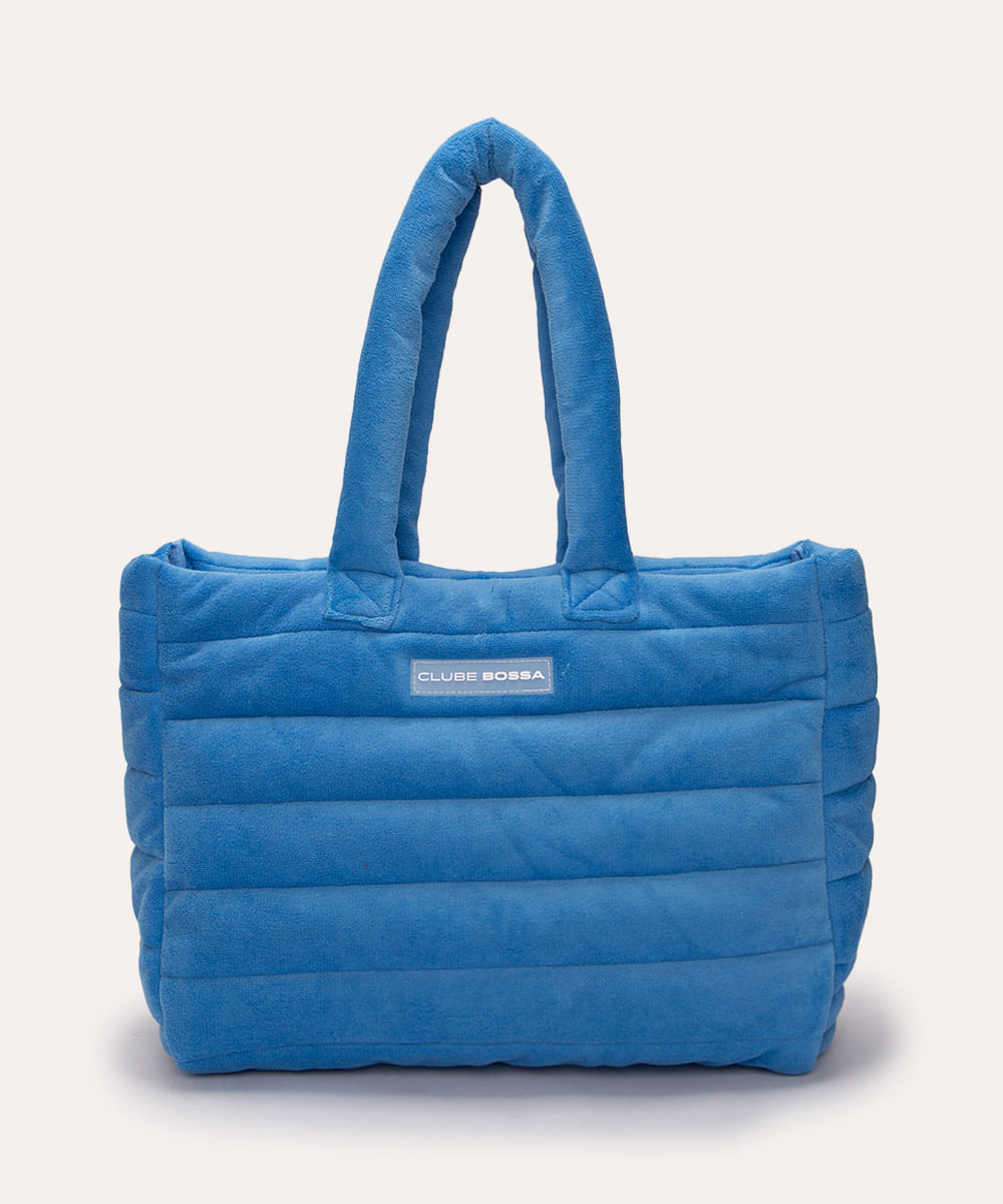 bolsa shopper puffer atoalhada clube bossa azul claro