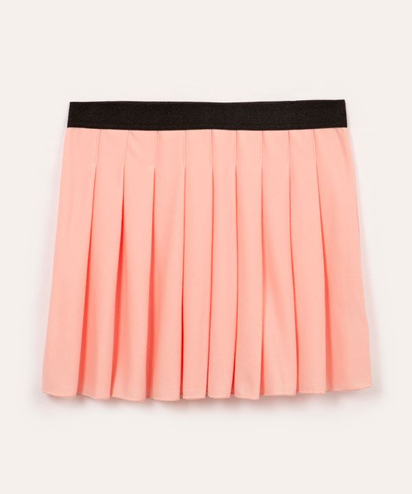 saia de prega infantil com brilho rosa claro 12