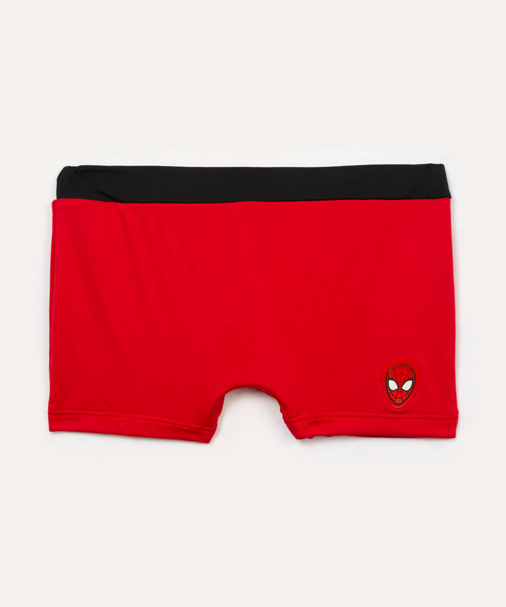 sunga boxer infantil homem aranha proteção uv vermelho