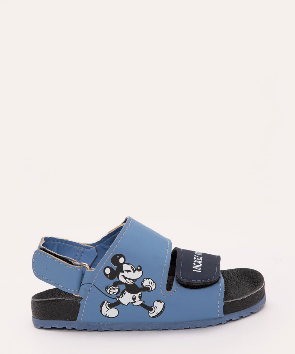 sandália infantil mickey com velcro azul